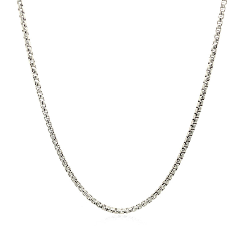 Sterling Silver Rhodium Plated Round Box Chain 1.5mm - Premium Chains - Just $60.99! Shop now at Pulse Designer Fashion