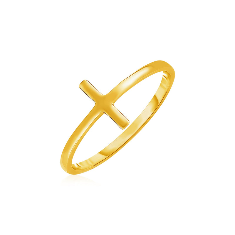 14k Yellow Gold Cross Motif Ring - Premium Rings - Just $199.99! Shop now at Pulse Designer Fashion