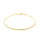 10k Yellow Gold Solid Diamond Cut Rope Bracelet 1.5mm - Premium Bracelets - Just $193.99! Shop now at Pulse Designer Fashion