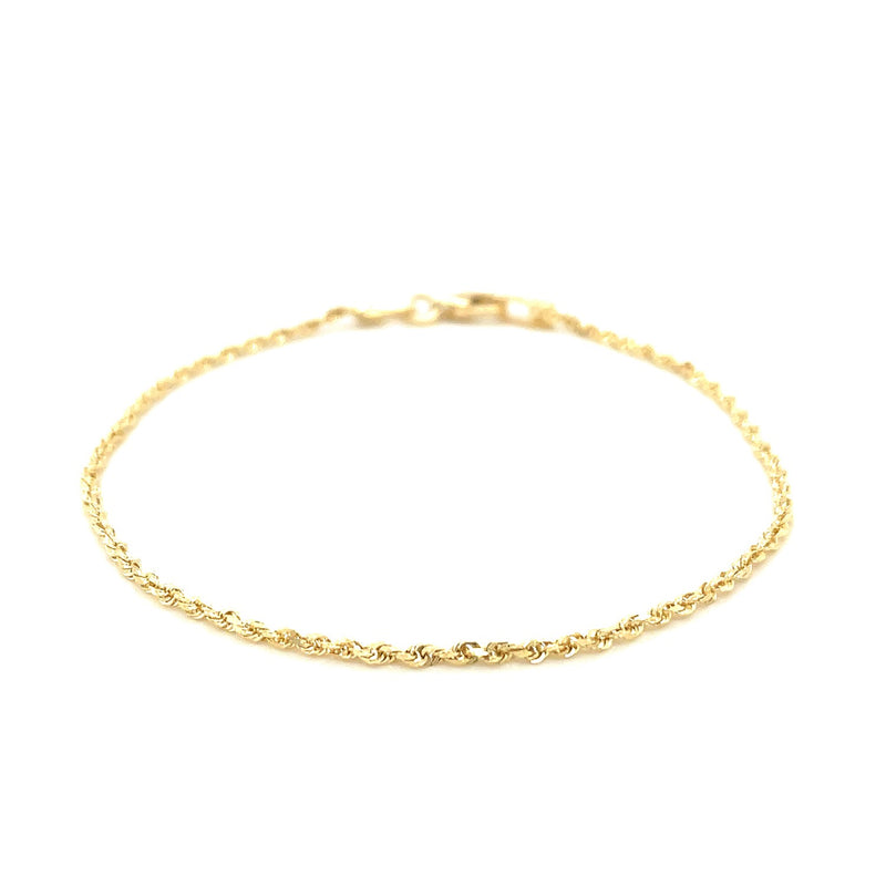 10k Yellow Gold Solid Diamond Cut Rope Bracelet 1.5mm - Premium Bracelets - Just $171.99! Shop now at Pulse Designer Fashion