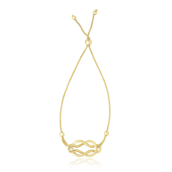 14k Yellow Gold Reef Knot Style Adjustable Lariat Bracelet - Premium Bracelets - Just $515.99! Shop now at Pulse Designer Fashion