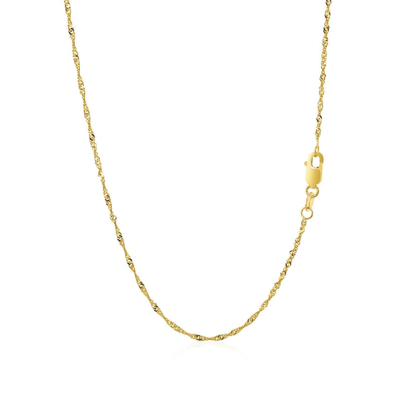 14k Yellow Gold Singapore Chain 1.5mm - Premium Chains - Just $227.99! Shop now at Pulse Designer Fashion