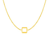 14k Yellow Gold Necklace with Petite Open Square Pendant - Premium Necklaces - Just $303.99! Shop now at Pulse Designer Fashion