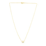 14k Yellow Gold Necklace with Petite Open Square Pendant - Premium Necklaces - Just $303.99! Shop now at Pulse Designer Fashion