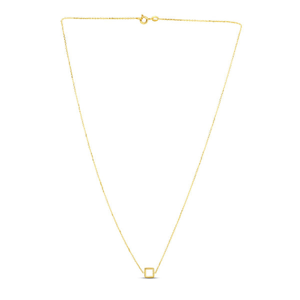 14k Yellow Gold Necklace with Petite Open Square Pendant - Premium Necklaces - Just $303.99! Shop now at Pulse Designer Fashion