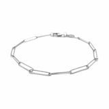 14k White Gold Wire Paperclip Bracelet (2.7mm) - Premium Bracelets - Just $384.99! Shop now at Pulse Designer Fashion