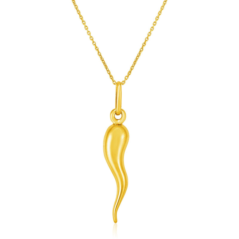 14k Yellow Gold Pendant with Polished Abstract Swirl - Premium Pendants - Just $416.99! Shop now at Pulse Designer Fashion