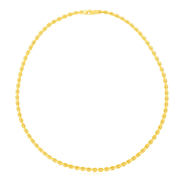 14K Yellow Gold Polished Link Necklace - Premium Necklaces - Just $1156.99! Shop now at Pulse Designer Fashion