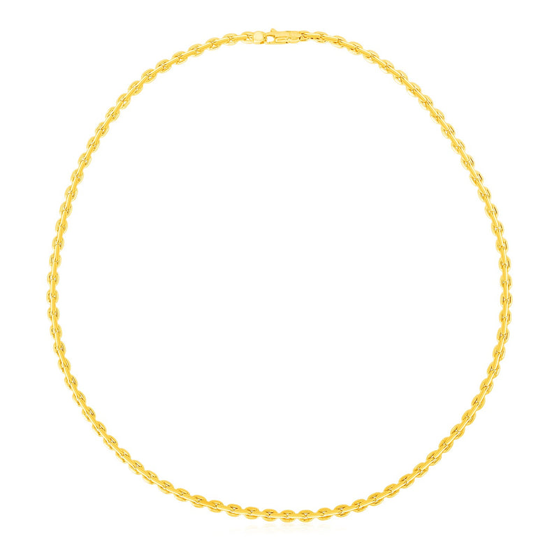 14K Yellow Gold Polished Link Necklace - Premium Necklaces - Just $1156.99! Shop now at Pulse Designer Fashion