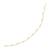 14k Yellow Gold Arc Link Necklace with White Pearls - Premium Necklaces - Just $552.99! Shop now at Pulse Designer Fashion