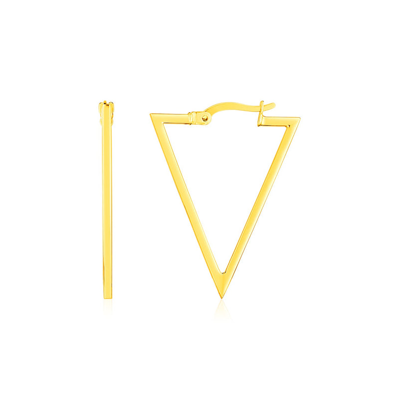 14K Yellow Gold Triangle Hoop Earrings - Premium Earrings - Just $427.99! Shop now at Pulse Designer Fashion