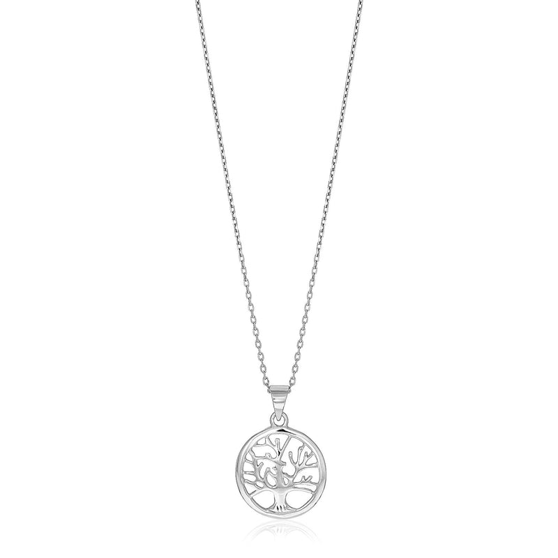 Sterling Silver inch Round Tree of Life Necklace - Premium Necklaces - Just $49.99! Shop now at Pulse Designer Fashion