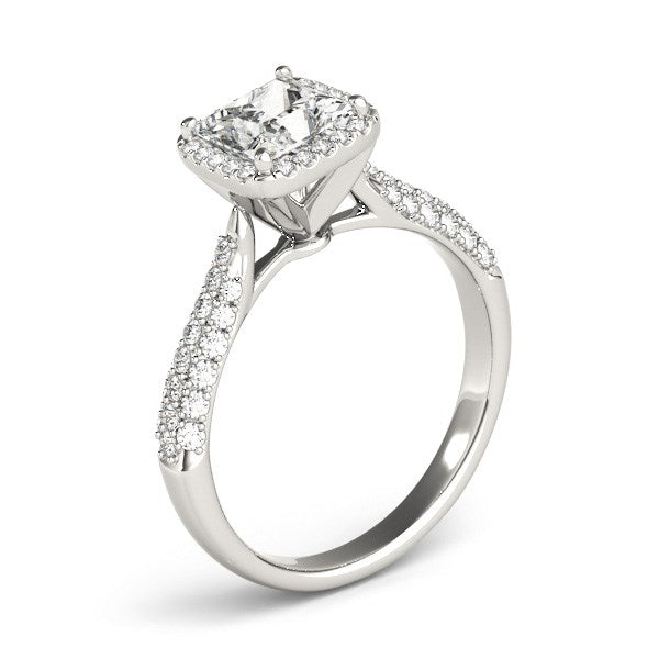 14k White Gold Halo Pave Band Diamond Engagement Ring (1 1/3 cttw) - Premium Rings - Just $11183.99! Shop now at Pulse Designer Fashion