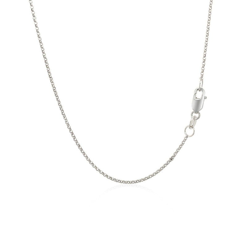 14k White Gold Diamond Cut Rolo Chain 1.1mm - Premium Chains - Just $271.99! Shop now at Pulse Designer Fashion