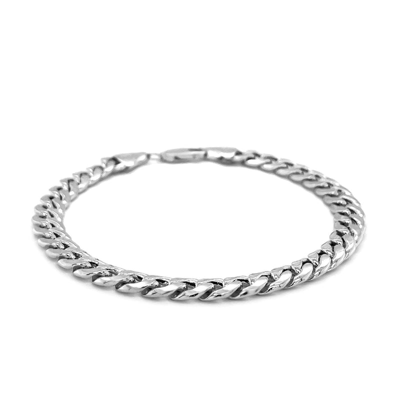 6.7mm 14k White Gold Miami Cuban Semi Solid Bracelet - Premium Bracelets - Just $1869.99! Shop now at Pulse Designer Fashion