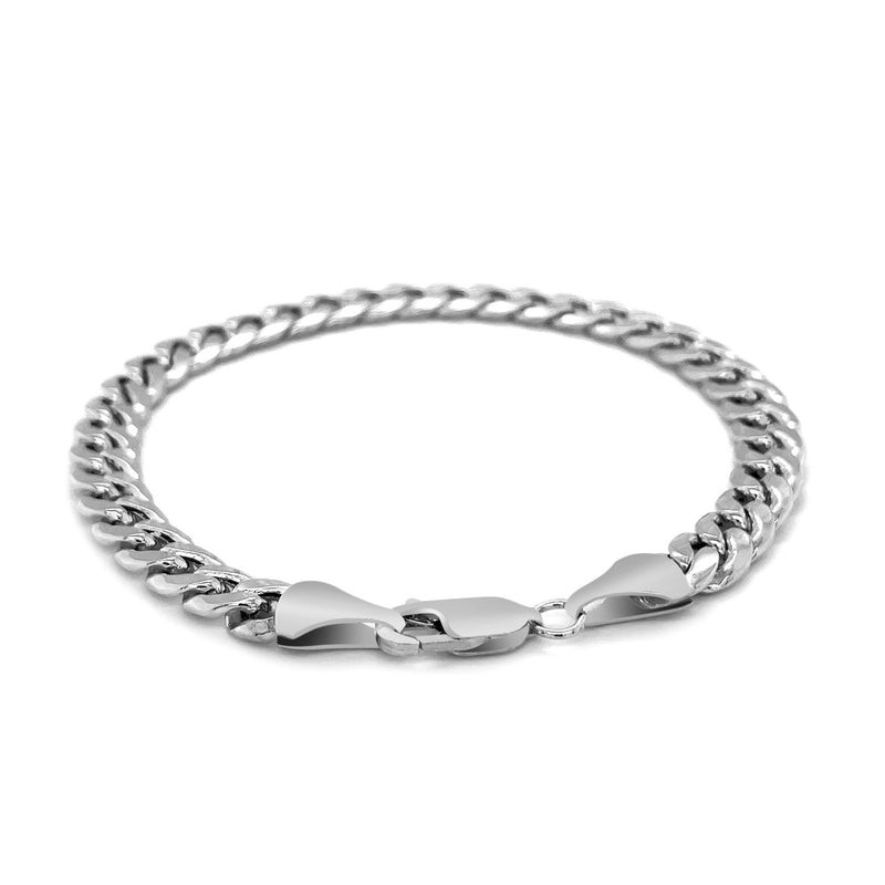 6.7mm 14k White Gold Miami Cuban Semi Solid Bracelet - Premium Bracelets - Just $1389.99! Shop now at Pulse Designer Fashion