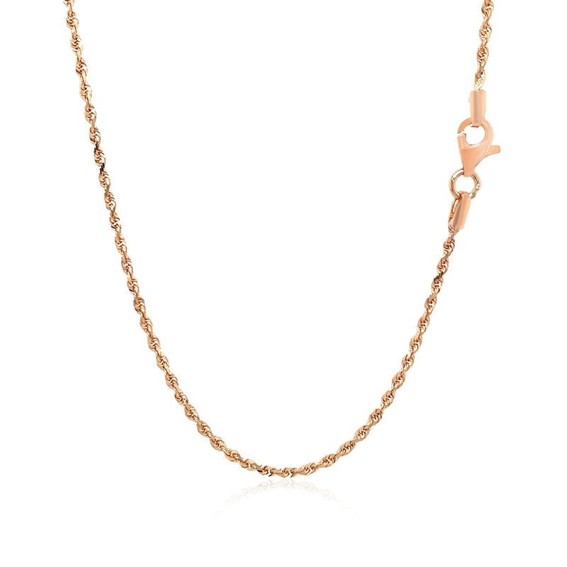 14k Rose Gold Solid Diamond Cut Rope Chain 1.5mm - Premium Chains - Just $585.99! Shop now at Pulse Designer Fashion