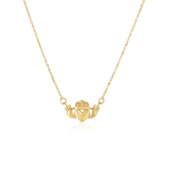 14k Yellow Gold Pendant with Claddagh Symbol - Premium Pendants - Just $226.99! Shop now at Pulse Designer Fashion