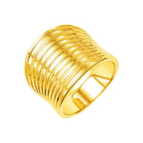 14k Yellow Gold Polished Multi Band Ring - Premium Rings - Just $1776.99! Shop now at Pulse Designer Fashion