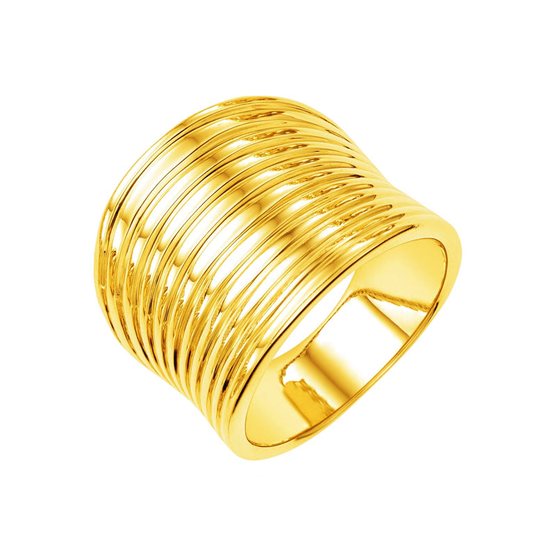 14k Yellow Gold Polished Multi Band Ring - Premium Rings - Just $1776.99! Shop now at Pulse Designer Fashion