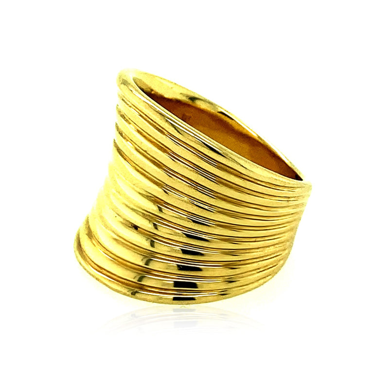 14k Yellow Gold Polished Multi Band Ring - Premium Rings - Just $1776.99! Shop now at Pulse Designer Fashion