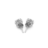 14k White Gold Stud Earrings with White Hue Faceted Cubic Zirconia - Premium Earrings - Just $96.99! Shop now at Pulse Designer Fashion