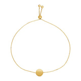 Adjustable Bracelet with Shiny Circle in 14k Yellow Gold - Premium Bracelets - Just $232.99! Shop now at Pulse Designer Fashion