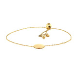 Adjustable Bracelet with Shiny Circle in 14k Yellow Gold - Premium Bracelets - Just $225.99! Shop now at Pulse Designer Fashion