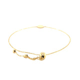 Adjustable Bracelet with Shiny Circle in 14k Yellow Gold - Premium Bracelets - Just $225.99! Shop now at Pulse Designer Fashion