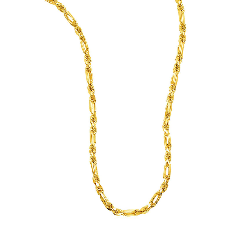 14k Yellow Gold Heavy Figaro Chain Necklace - Premium Necklaces - Just $8939.99! Shop now at Pulse Designer Fashion