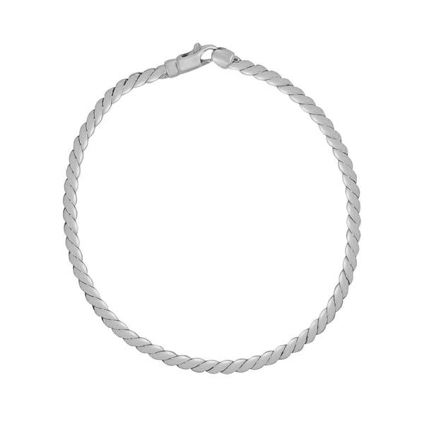 14K White Gold Twisted Link Bracelet - Premium Bracelets - Just $647.99! Shop now at Pulse Designer Fashion