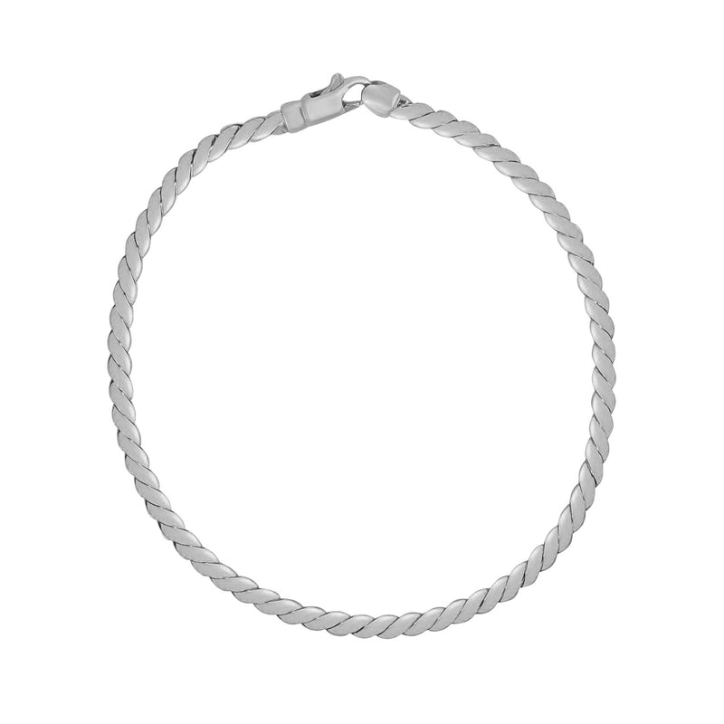 14K White Gold Twisted Link Bracelet - Premium Bracelets - Just $647.99! Shop now at Pulse Designer Fashion