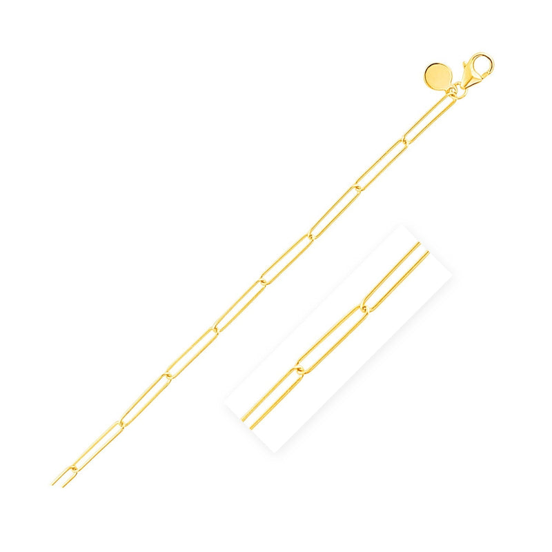 14k Yellow Gold Wire Paperclip Chain (2.7mm) - Premium Chains - Just $774.99! Shop now at Pulse Designer Fashion