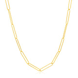 14k Yellow Gold Wire Paperclip Chain (2.7mm) - Premium Chains - Just $663.99! Shop now at Pulse Designer Fashion