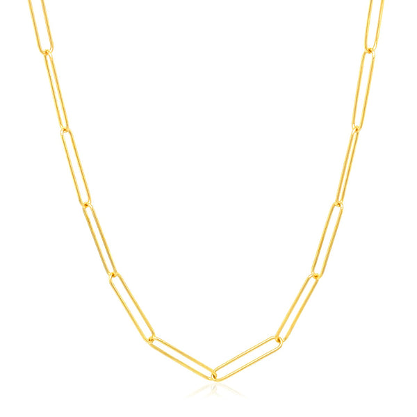 14k Yellow Gold Wire Paperclip Chain (2.7mm) - Premium Chains - Just $663.99! Shop now at Pulse Designer Fashion