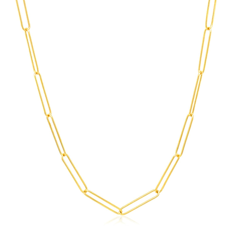 14k Yellow Gold Wire Paperclip Chain (2.7mm) - Premium Chains - Just $663.99! Shop now at Pulse Designer Fashion