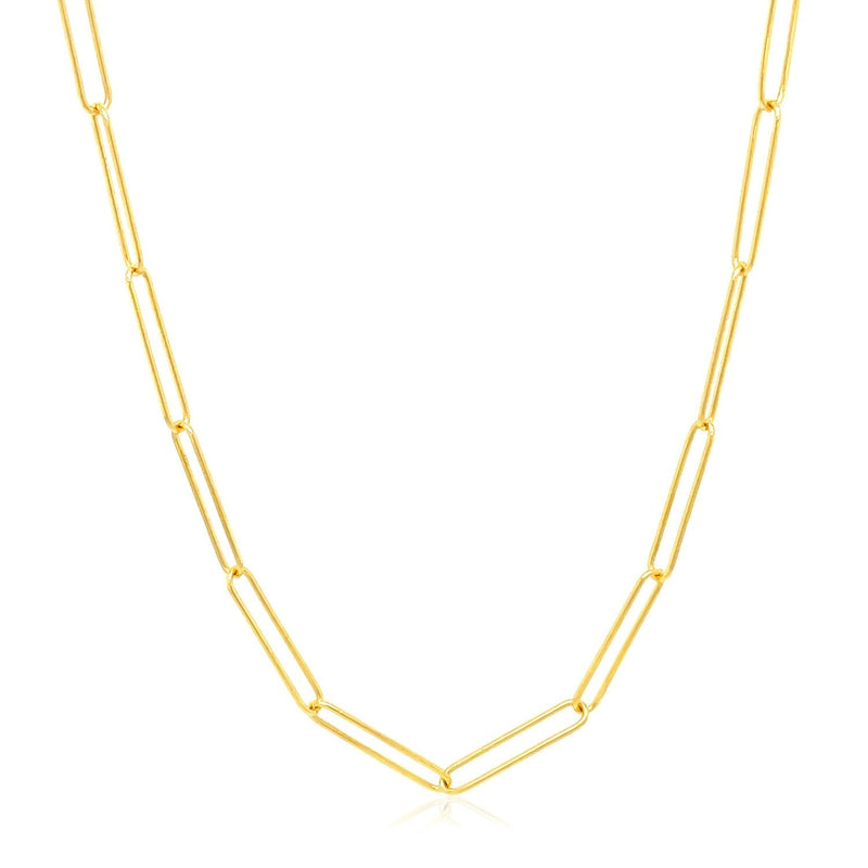 14k Yellow Gold Wire Paperclip Chain (2.7mm) - Premium Chains - Just $774.99! Shop now at Pulse Designer Fashion