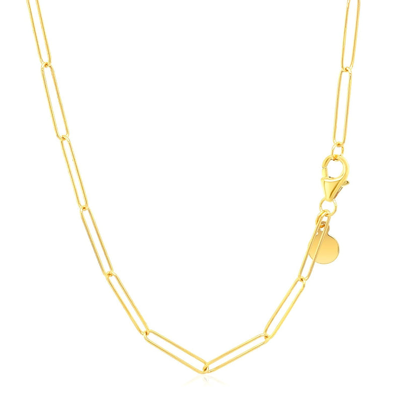 14k Yellow Gold Wire Paperclip Chain (2.7mm) - Premium Chains - Just $774.99! Shop now at Pulse Designer Fashion