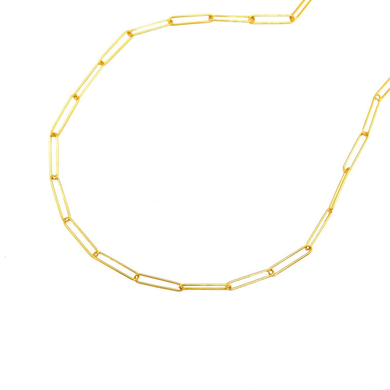 14k Yellow Gold Wire Paperclip Chain (2.7mm) - Premium Chains - Just $774.99! Shop now at Pulse Designer Fashion