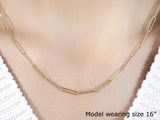 14k Yellow Gold Wire Paperclip Chain (2.7mm) - Premium Chains - Just $774.99! Shop now at Pulse Designer Fashion