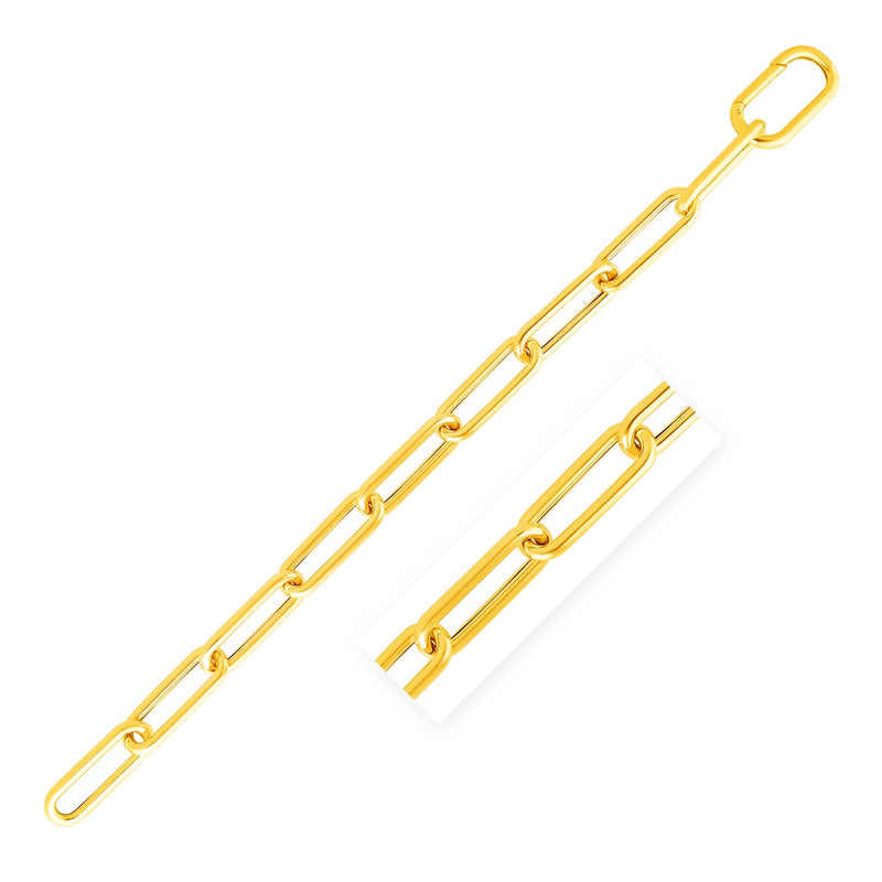 14k Yellow Gold Lite Round Wire Paperclip Bracelet (8.5mm) - Premium Bracelets - Just $963.99! Shop now at Pulse Designer Fashion