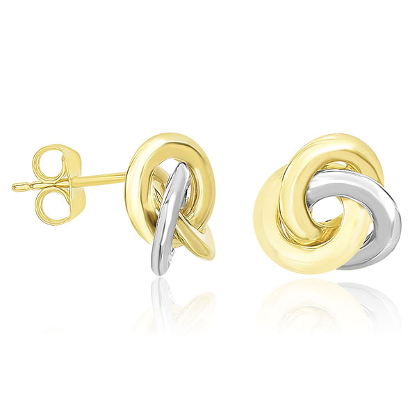 14k Two-Tone Gold Shiny Intertwined Open Circle Earrings - Premium Earrings - Just $409.99! Shop now at Pulse Designer Fashion