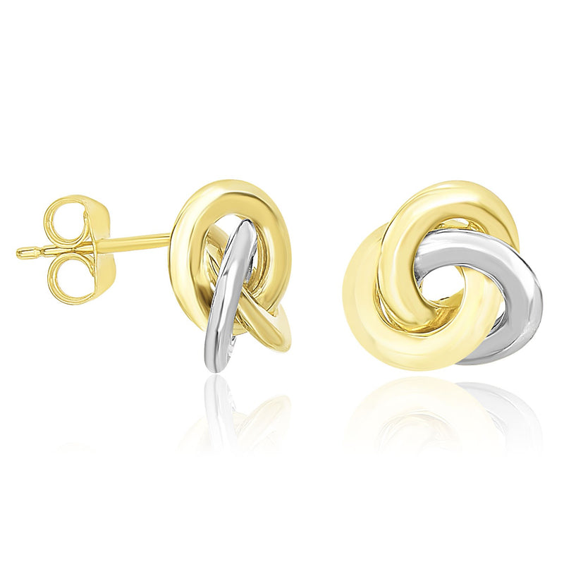 14k Two-Tone Gold Shiny Intertwined Open Circle Earrings - Premium Earrings - Just $409.99! Shop now at Pulse Designer Fashion