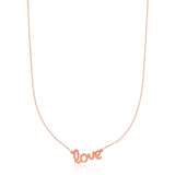 14k Rose Gold Script LOVE Necklace - Premium Necklaces - Just $591.99! Shop now at Pulse Designer Fashion