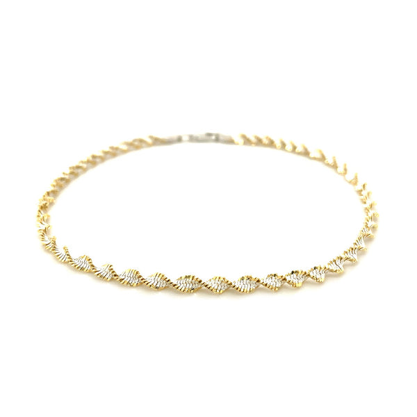 Sterling Silver Yellow Toned Twisted Chain Anklet - Premium Anklets - Just $42.99! Shop now at Pulse Designer Fashion