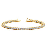 14k Yellow Gold Round Diamond Tennis Bracelet (5 cttw) - Premium Bracelets - Just $15241.99! Shop now at Pulse Designer Fashion