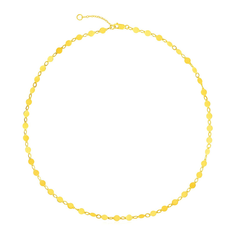 14k Yellow Gold Necklace with Polished Circles - Premium Necklaces - Just $417.99! Shop now at Pulse Designer Fashion