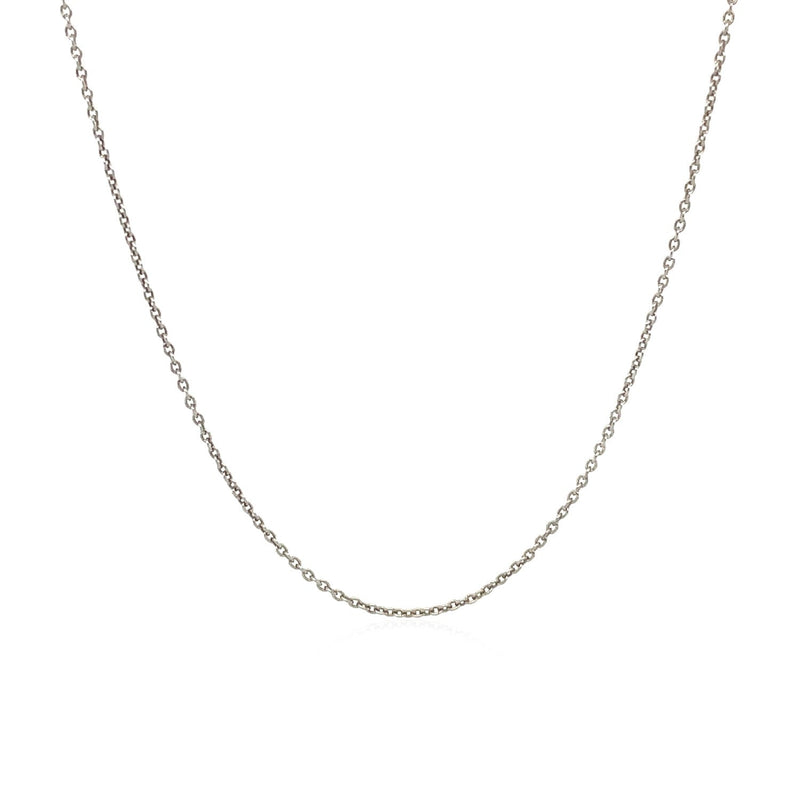 14k White Gold Round Cable Link Chain 1.1mm - Premium Chains - Just $242.99! Shop now at Pulse Designer Fashion