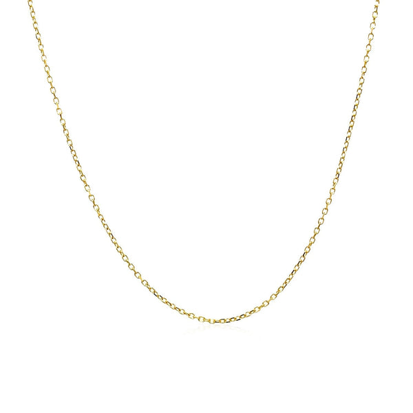 14k Yellow Gold Diamond Cut Cable Link Chain 0.8mm - Premium Chains - Just $173.99! Shop now at Pulse Designer Fashion