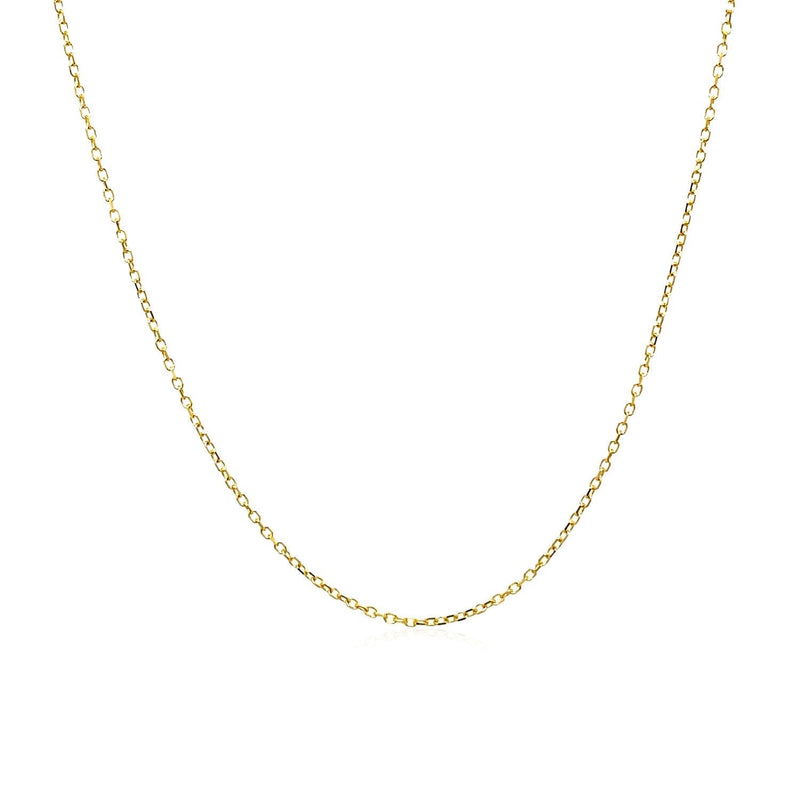 14k Yellow Gold Diamond Cut Cable Link Chain 0.8mm - Premium Chains - Just $173.99! Shop now at Pulse Designer Fashion